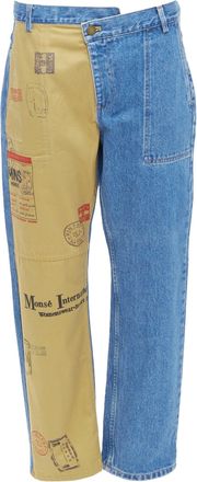 Monse postcard print camo split contrast jeans