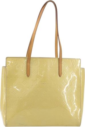 Louis Vuitton Catalina Monogram Vernis Yellow Patent_Leather Handbag (Pre-Owned)