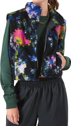 Champion Womens French Terry Reversable Vest In Floral Print Glitch