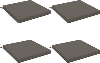 vidaXL Cojines De Asiento De 4 Piezas Soest 4 Uds. 100% Poli&eacute;ster Gris Vidaxl