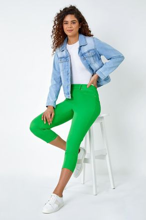 Roman Cropped Stretch Elastic Waist Denim Jegging