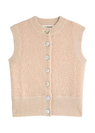 Hella WOOL HIGHNECK VEST ベージュ Sleeveless knitted jumper with cashmere - Beige | SCAYLE