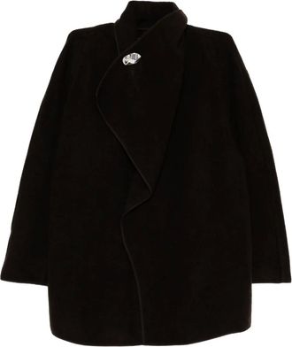 Less single-breasted coat - Brown