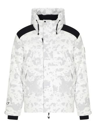 Emporio Armani Donsjack met camouflageprint - Wit