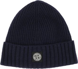 Stone Island Beanie RWS - Heren - Hoeden - Blauw - L - Wol - Accessoires