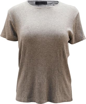 ATM Anthony Thomas Melillo Ribbed T-Shirt in Grey Modal