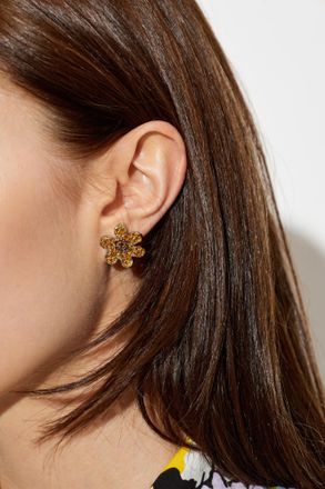 Marni Earrings With Shimmering Crystals, Womens, Silver