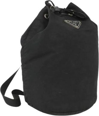 Prada Pre-owned Bucket Bags, female, Black, Size: ONE SIZE Pre-owned Vintage Nylon Bucket Bag