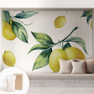 Tulup Carta Da Parati Con Design Moderno - Con Motivi Moderni - Fotomurali In Tnt Soggiorno Camera De Letto Sala Ufficio Motivo A Limone 208x146 Cm