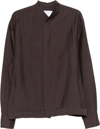 Costumein Base Collarless Jacket - Heren - Zomerjassen - Bruin - S - Jassen