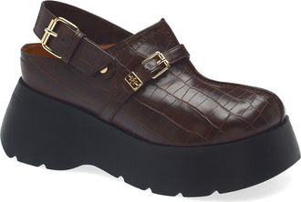 Ganni Kat Platform Mule in Chocolate Fondant at Nordstrom, Size 11Us
