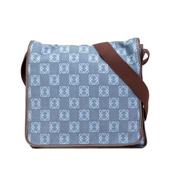 Loewe Pre-owned Loewe Anagram Denim Crossbody Ladies 150309