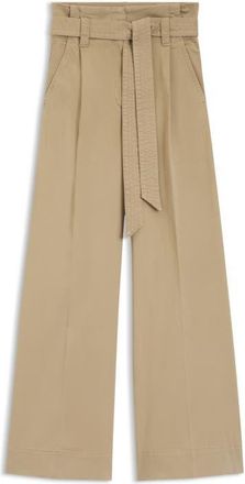 Boss Orange by Hugo Boss Telia Stretch Cotton Tie Waist Wide Leg Pants in Rust/Copper at Nordstrom, Size 8