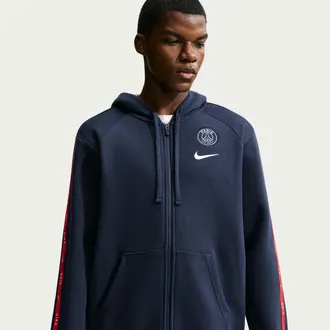 Nike Paris Saint-Germain City Side Nike Mens Soccer Full-Zip Fleece Hoodie in Blue | IO3455-419