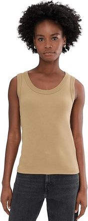 Nic+Zoe Perfect Knit Rib Scoop Tank Top Womens Clothing Jute : LG (US 12-14), Cotton/Modal/Spandex