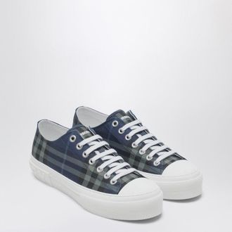 Burberry Blue Check Cotton Sneakers