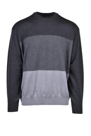 Emporio Armani Wool Crew Neck Sweater - Grey