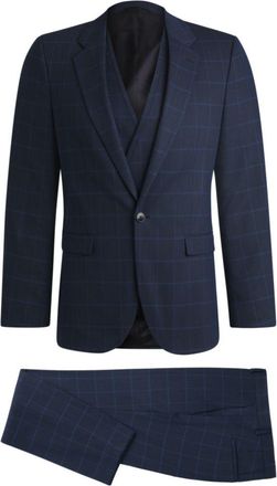 HUGO BOSS Extra-slim-fit suit in checked performance-stretch cloth