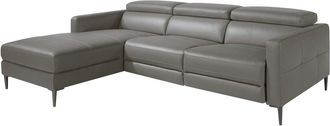 Angel Cerd&aacute; Sof&aacute; chaise longue relax izquierda piel gris oscuro