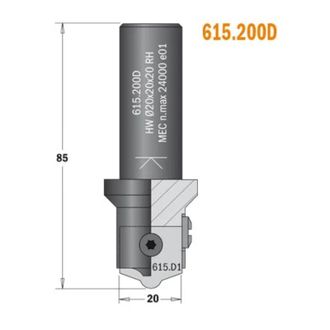 CMT 615.200d Cuerpo Fresa (d) S=20x50 D=20x20x85 Dx