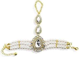 Hzmer Jewellery Bracciale con cristalli - Bianco