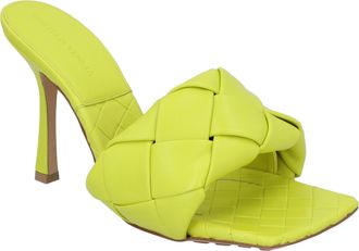 Bottega Veneta Womens Lido Intrecciato mule sandals - Green Lamb Leather - Size 37.5 EU/IT