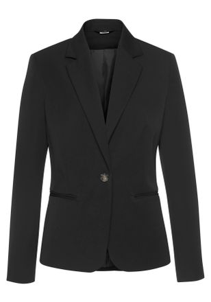 Lascana Kurzblazer LASCANA, Damen, Gr. 34, schwarz, Web, Obermaterial: 75% Polyester, 20% Viskose, 5% Elasthan. Futter: 100% Polyester, unifarben, tailliert h