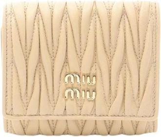 Miu Miu Pre-owned Wallets, female, Beige, Size: ONE SIZE Pre-owned Leather wallets