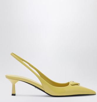 Prada Pineapple-coloured patent leather slingback pumps
