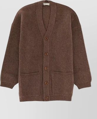 Christophe Lemaire longline coat with ribbed texture and pockets