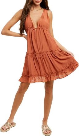 Wishlist Tiered Babydoll Minidress in Brick at Nordstrom Rack, Size X-Large