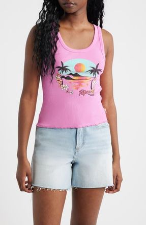 Rip Curl Hotel Malibu Graphic Tank in Pink at Nordstrom, Size Xx-Small