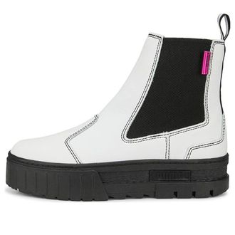 Puma (WMNS) PUMA Mayze Pop Chelsea Boots White Black 384549-01