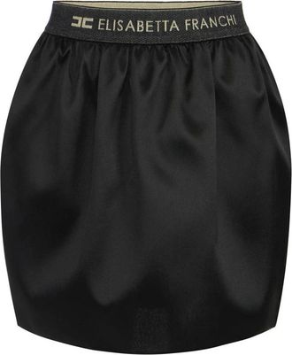 Elisabetta Franchi Minigonna in Gazar di Seta - - Skirts - Donna - Nero - L