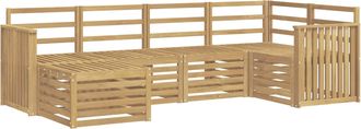vidaXL Conjunto De Sof&aacute;s De Exterior 6 Uds. Blanco Poli&eacute;ster Vidaxl
