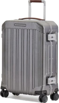 Piquadro Ultra Slim Hardside Spinner - Heren - Handbagage koffer - Grijs - ONE Size - Leer - Koffers