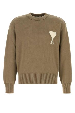 Ami Brown Crew Neck Sweater