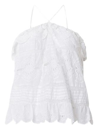 Isabel Marant Prisha top met ruches - Wit