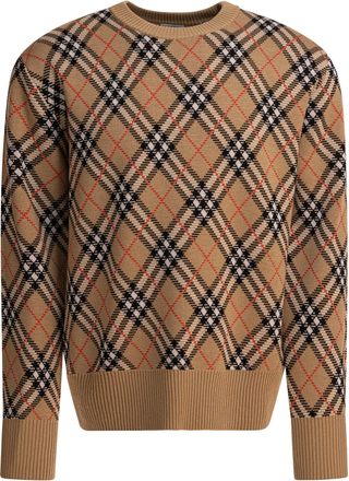 Burberry Mens M Gregory Chk 168187 B9368 - Tan Wool - Size Large