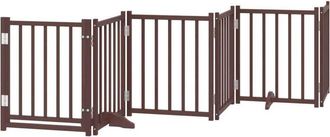 vidaXL vidaXL Cancello Cani Pieghevole Marrone 6Pannelli 300cm Massello Abete