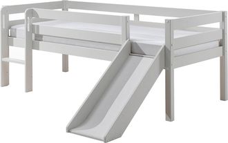 Vipack Vipack - Cama De Media Altura 90x200 Con Tobog&aacute;n Y Somier Pino Blanco