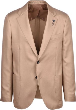Lardini Beige Cashmere Virgin Wool Silk Jacket