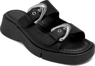 Aerosoles Faith Flatform Slide Sandal in Black Fx Calf at Nordstrom, Size 9.5