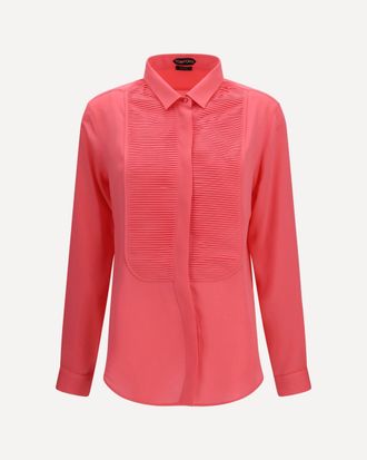 Tom Ford Tuxedo Shirt in silk with pleated bib Female 38