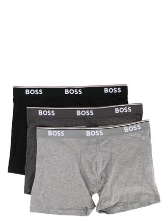 BOSS Set di 3 boxer con banda logo - Grigio