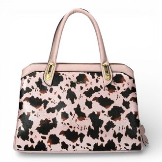 Laura Vita Aramis-08 Womens Rose Pink Floral Print Adjustable Straps Shoulder Tote Hand Bag