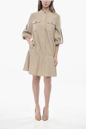 Loewe Cotton Safari Shirtdress With Flared Hem size 44