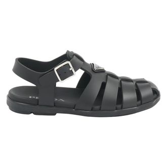 Prada Flat Sandals, male, Black, Size: 6 US Rubber Fisherman Sandals