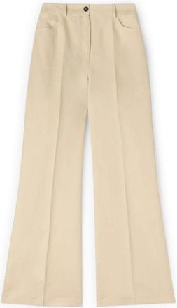 Motivi Wide Broeken - Dames - Wijde Broeken - Beige - S - Linnen - Broeken