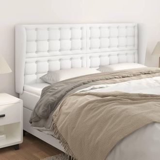 vidaXL Testiera Ad Orecchio Bianca 183x23x118/128 Cm In Similpelle - Vidaxl